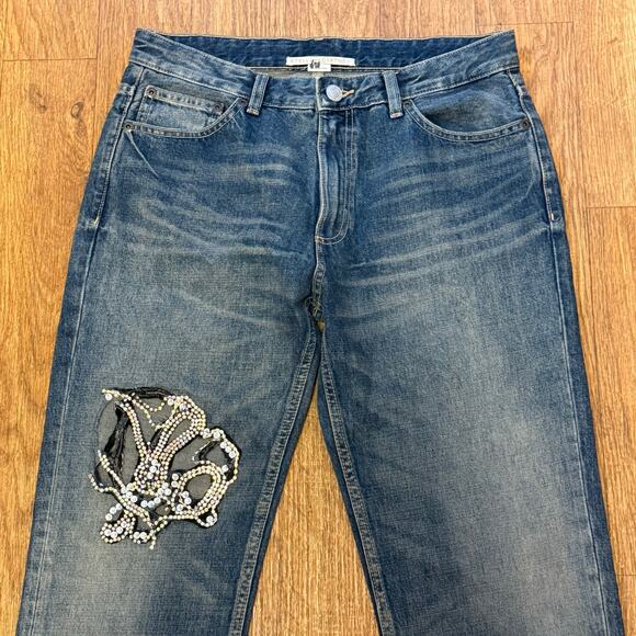 Stella McCartney Crystal Embellished Medium Wash Denim Jeans Size 30 - Picture 3 of 16